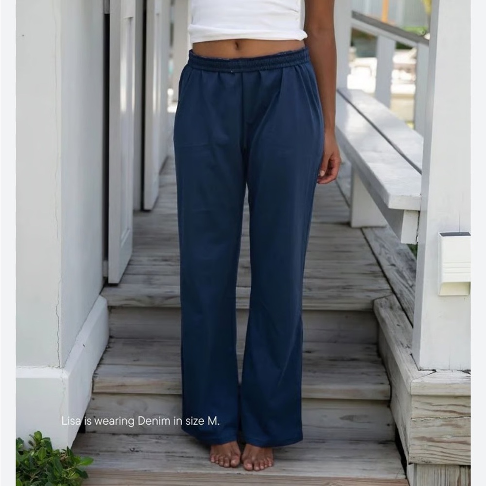 Parke Cotton Boxer Pants in Demin